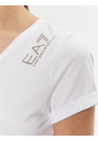 EA7 Emporio Armani T-Shirt 3DTT01 TJFKZ 1100 Biały Slim Fit. Kolor: biały. Materiał: bawełna