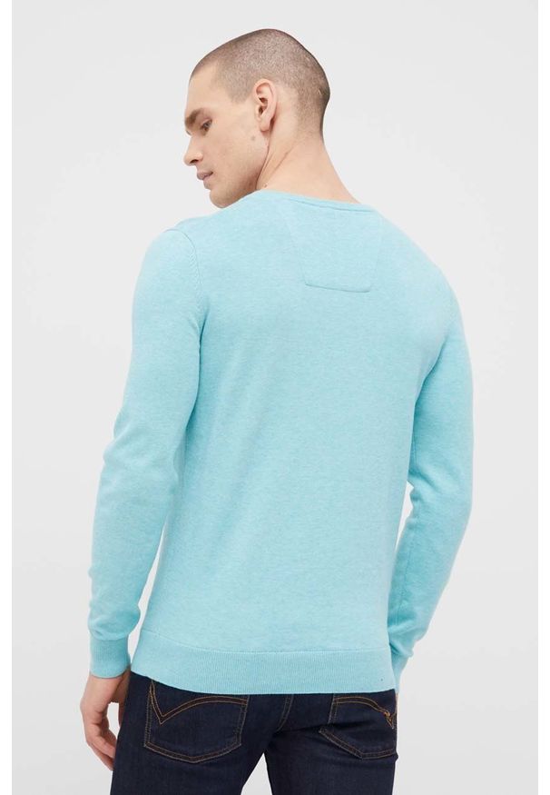 Tom Tailor sweter bawełniany męski lekki. Okazja: na co dzień. Kolor: niebieski. Materiał: bawełna. Długość rękawa: długi rękaw. Długość: długie. Wzór: melanż. Styl: casual
