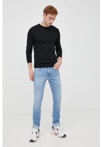 Guess sweter z domieszką wełny męski kolor czarny lekki. Kolor: czarny. Materiał: wełna. Długość rękawa: długi rękaw. Długość: długie #5
