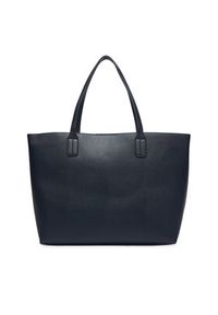 TOMMY HILFIGER - Tommy Hilfiger Torebka Th Icon Tote AW0AW18724 Granatowy. Kolor: niebieski. Materiał: skórzane #5