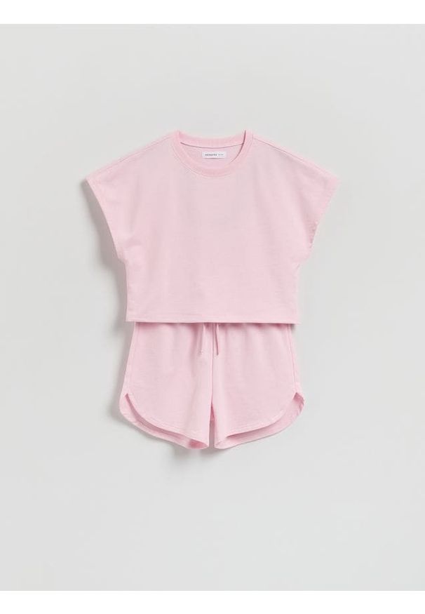 Reserved - Bawełniany komplet - pastelowy róż. Kolor: różowy. Materiał: bawełna