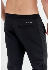 La Martina - LA MARTINA Czarne męskie spodnie dresowe z lampasami, Rozmiar XL. Kolor: czarny. Materiał: dresówka #5