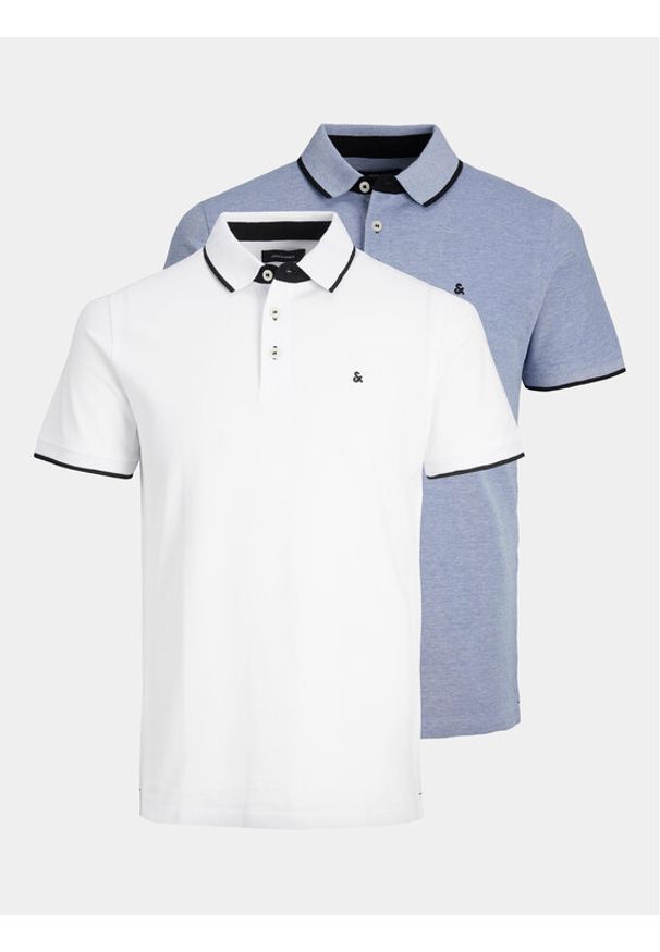 Jack & Jones Komplet koszulek polo Paulos 12191216 Kolorowy Slim Fit. Typ kołnierza: polo. Materiał: bawełna. Wzór: kolorowy