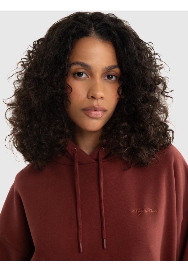 Big-Star - Bluza damska z kapturem bordowa Megan 604/ Foxie 604. Okazja: na co dzień. Typ kołnierza: kaptur. Kolor: czerwony. Styl: casual