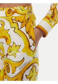 DOLCE & GABBANA - Dolce&Gabbana Spodnie materiałowe FTC4PT HH5EA Żółty Regular Fit. Kolor: żółty. Materiał: bawełna #5