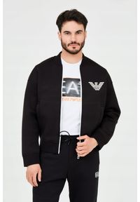 Emporio Armani - EMPORIO ARMANI Czarna neoprenowa bluza męska, Rozmiar L. Kolor: czarny. Materiał: neopren #7