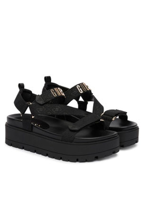 Guess Sandały FLJFTT FAL03 Czarny. Kolor: czarny. Materiał: materiał