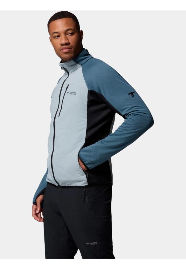 columbia - Sweter Męski Columbia Arctic Chest Hybrid. Kolor: niebieski, szary, wielokolorowy. Materiał: polar. Sport: turystyka piesza
