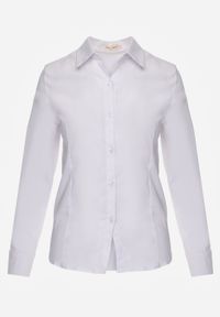 Born2be - Biała Koszula na Guziki Jejorra. Okazja: na spotkanie biznesowe, do pracy. Kolor: biały. Materiał: tkanina, bawełna, jeans, wiskoza. Styl: biznesowy, klasyczny, elegancki #6