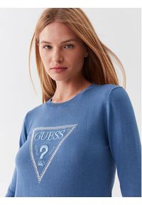 Guess Sweter W3YR46 Z2NQ2 Niebieski Slim Fit. Kolor: niebieski. Materiał: wiskoza #3