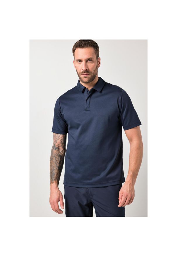 JAY-PI - Męska Koszulka polo outdoor rękaw 1/2 techniczny dżersej szybkoschnąca. Typ kołnierza: polo. Kolekcja: plus size. Kolor: niebieski. Materiał: poliester, bawełna, materiał