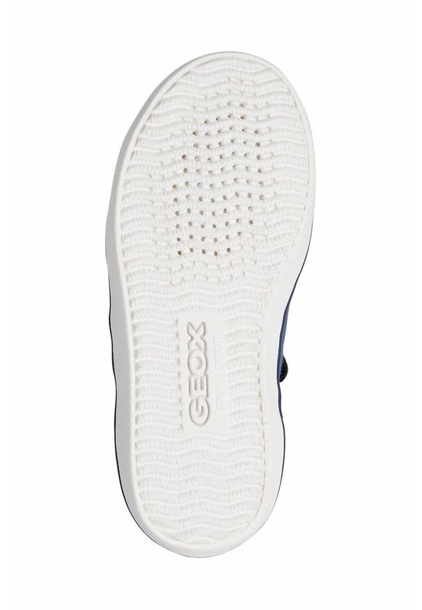 Geox buty dziecięce kolor granatowy. Nosek buta: okrągły. Zapięcie: sznurówki. Kolor: niebieski. Materiał: guma