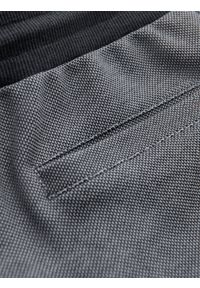 Ombre Clothing - Spodnie męskie dresowe ze strukturalnej dzianiny - grafitowe V5 - Rozmiar: L. Kolor: szary. Materiał: dresówka, dzianina. Wzór: melanż, aplikacja, ze splotem. Styl: elegancki #9
