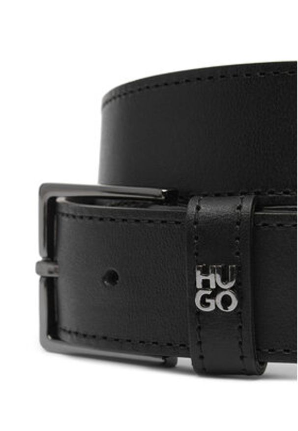 Hugo - HUGO Pasek Męski 50537026 Czarny. Kolor: czarny. Materiał: skóra