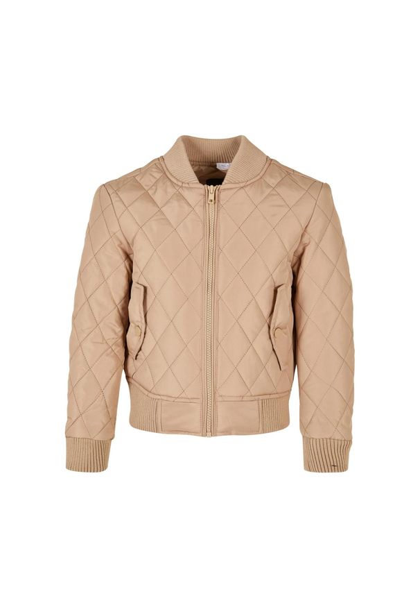 Urban Classics - Nylonowa Kurtka Diamond Quilt Dla Dziewcząt. Kolor: beżowy. Materiał: nylon. Sport: turystyka piesza