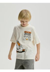 Reserved - T-shirt Goose Goose Duck - złamana biel. Materiał: dzianina, bawełna #1