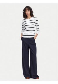 Beverly Hills Polo Club Sweter P-SS26W-M6565 Biały Regular Fit. Typ kołnierza: polo. Kolor: biały. Materiał: bawełna #2