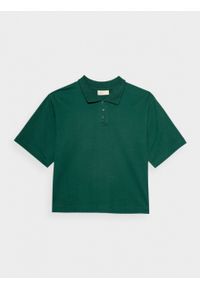 outhorn - Koszulka polo damska - zielona. Okazja: na co dzień. Typ kołnierza: polo. Kolor: zielony. Materiał: dzianina, bawełna. Styl: casual, klasyczny #11