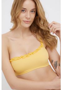 Women Secret - women'secret Biustonosz kąpielowy kolor żółty miękka miseczka. Kolor: żółty. Materiał: dzianina #1