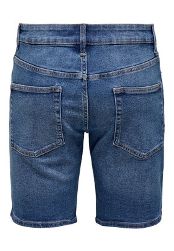 Only & Sons Szorty jeansowe Weft 22034527 Niebieski Regular Fit. Kolor: niebieski. Materiał: syntetyk