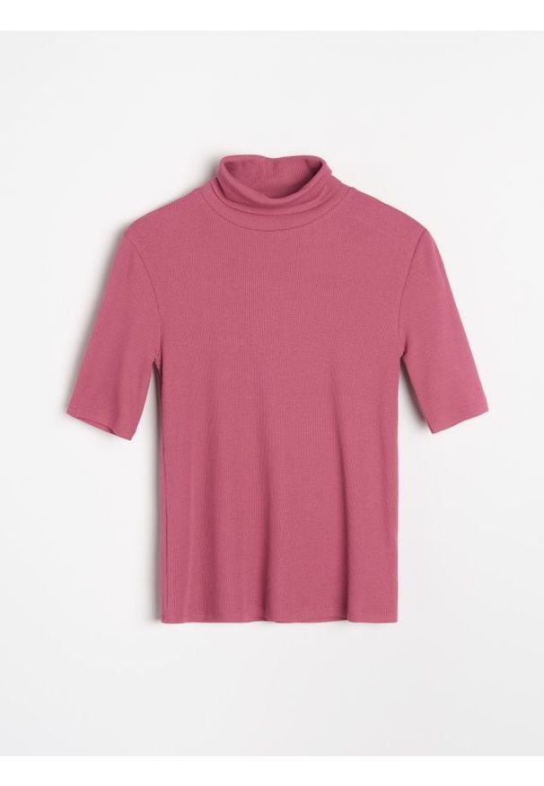 Sinsay - Prążkowana koszulka - Inny. Materiał: prążkowany