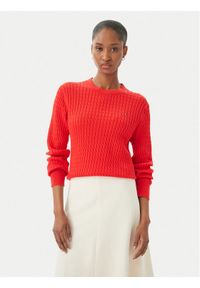 TOMMY HILFIGER - Tommy Hilfiger Sweter WW0WW44993 Czerwony Regular Fit. Kolor: czerwony. Materiał: bawełna #1