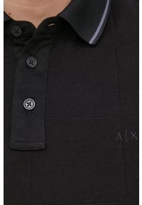 Armani Exchange Polo bawełniane kolor czarny gładki. Okazja: na co dzień. Typ kołnierza: polo. Kolor: czarny. Materiał: bawełna. Długość: krótkie. Wzór: gładki. Styl: casual #5