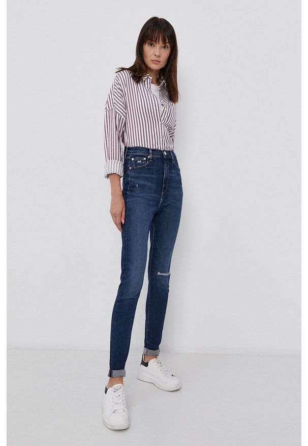 Tommy Jeans - Jeansy Melany. Kolor: niebieski