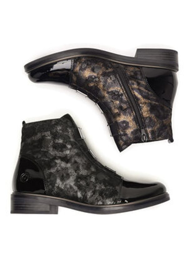 Remonte Trzewiki D8383-90 Czarny. Kolor: czarny. Materiał: skóra