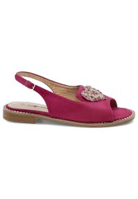 Różowe Sandały S.Barski Modne Obuwie Damskie. Okazja: na co dzień. Zapięcie: pasek. Kolor: różowy. Wzór: aplikacja. Sezon: lato. Styl: casual, elegancki #4