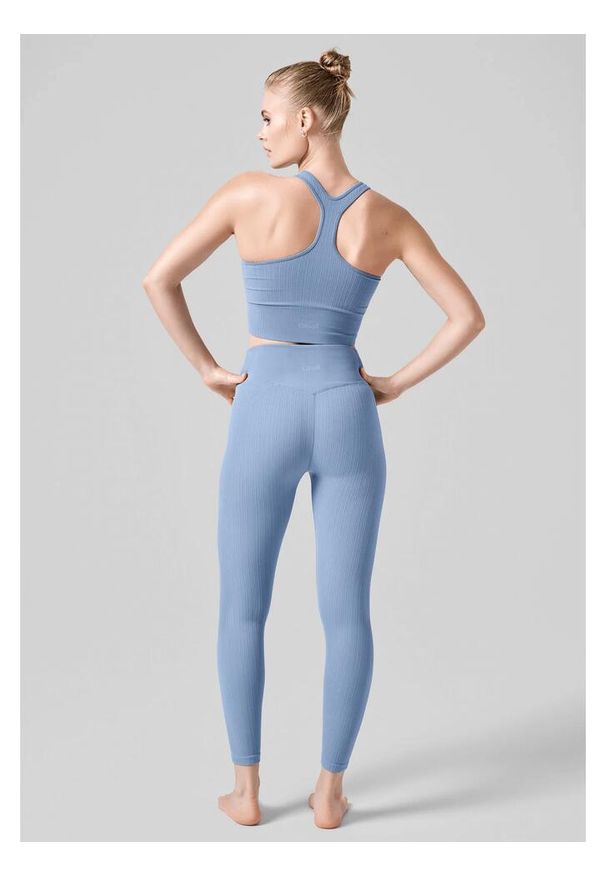 CASALL - Damskie legginsy bezszwowe z wysokim stanem Casall Multi Rib. Stan: podwyższony. Kolor: niebieski. Sport: joga i pilates, fitness