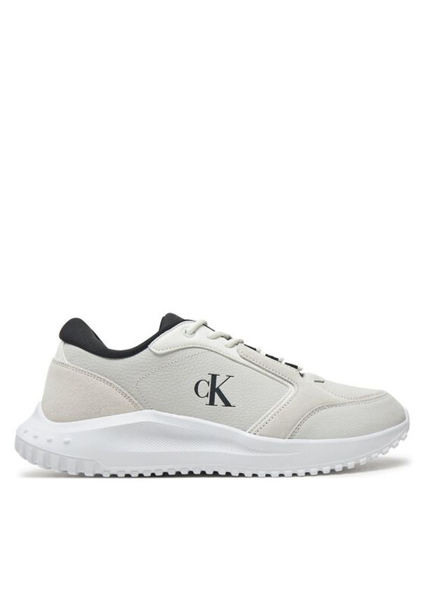 Calvin Klein Jeans Sneakersy Eva Runner Low Mg Wmm YM0YM01145 Biały. Kolor: biały. Materiał: skóra