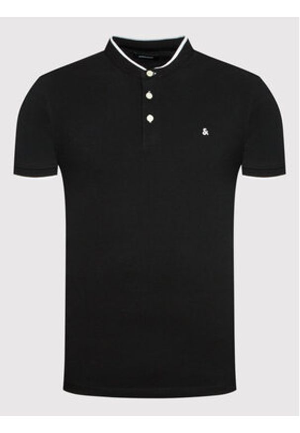 Jack & Jones - Jack&Jones Polo Paulos 12199711 Czarny Regular Fit. Typ kołnierza: polo. Kolor: czarny. Materiał: bawełna