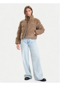 Guess Jeans Kurtka zimowa W5BL17 W2061 Beżowy Regular Fit. Kolor: beżowy. Materiał: bawełna. Sezon: zima