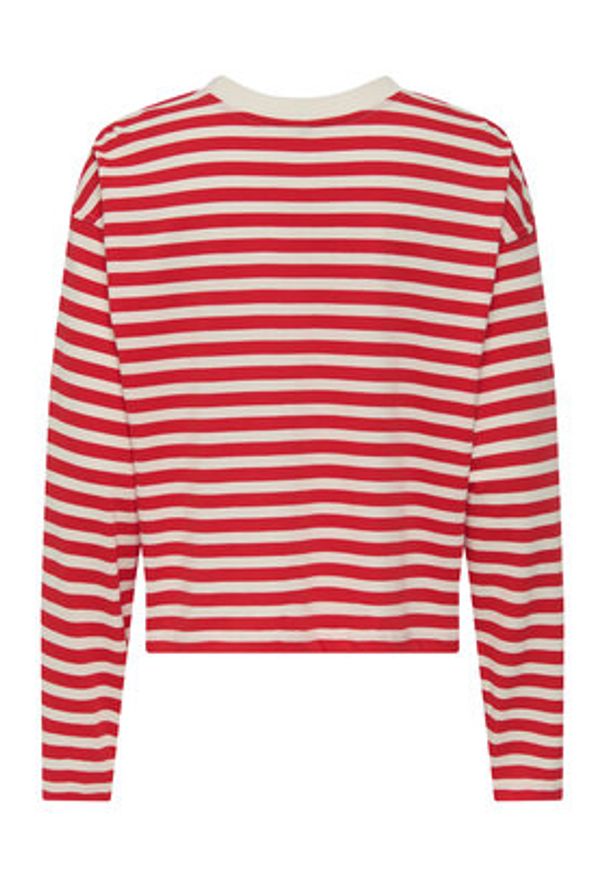 only - ONLY Bluzka Livina 15359682 Czerwony Regular Fit. Kolor: czerwony. Materiał: bawełna