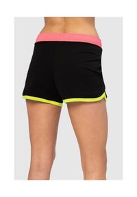 MOSCHINO Czarne szorty damskie z neonowym logo, Rozmiar XS. Kolor: czarny. Materiał: bawełna #4