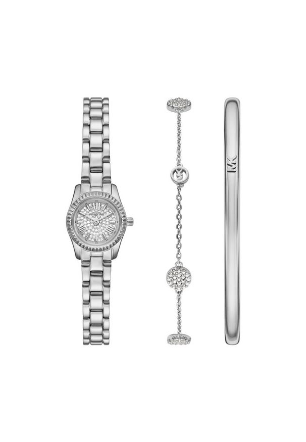 Zestaw zegarek i bransoletka Michael Kors. Kolor: srebrny