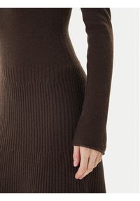 TOMMY HILFIGER - Tommy Hilfiger Sukienka dzianinowa WW0WW47303 Brązowy Regular Fit. Kolor: brązowy. Materiał: wełna