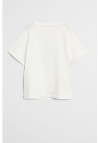 Mango Kids - T-shirt dziecięcy Black 110-164 cm. Kolor: biały. Materiał: bawełna, dzianina. Wzór: nadruk, aplikacja #4