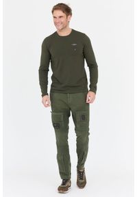 Aeronautica Militare - AERONAUTICA MILITARE Zielone spodnie bojówki męskie. Kolor: zielony. Materiał: bawełna #3