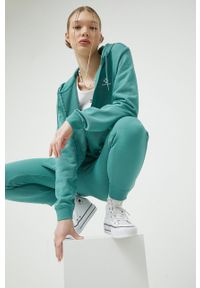 Converse bluza kolor turkusowy z kapturem z aplikacją. Typ kołnierza: kaptur. Kolor: turkusowy. Wzór: aplikacja #6