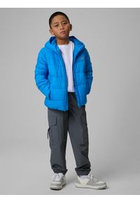 4f - 4F Kurtka z wypełnieniem syntetycznym chłopięca - niebieska 152 (11-12 lat). Okazja: na spacer, na co dzień, na uczelnię. Kolor: niebieski. Materiał: syntetyk. Wzór: gładki. Sezon: lato. Styl: casual #2