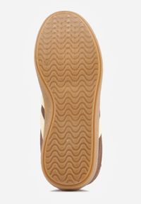 Born2be - Brązowe Sneakersy w Stylu Tenisówek z Koralikami Charnara. Okazja: na co dzień. Kolor: brązowy. Materiał: dresówka. Wzór: aplikacja #5