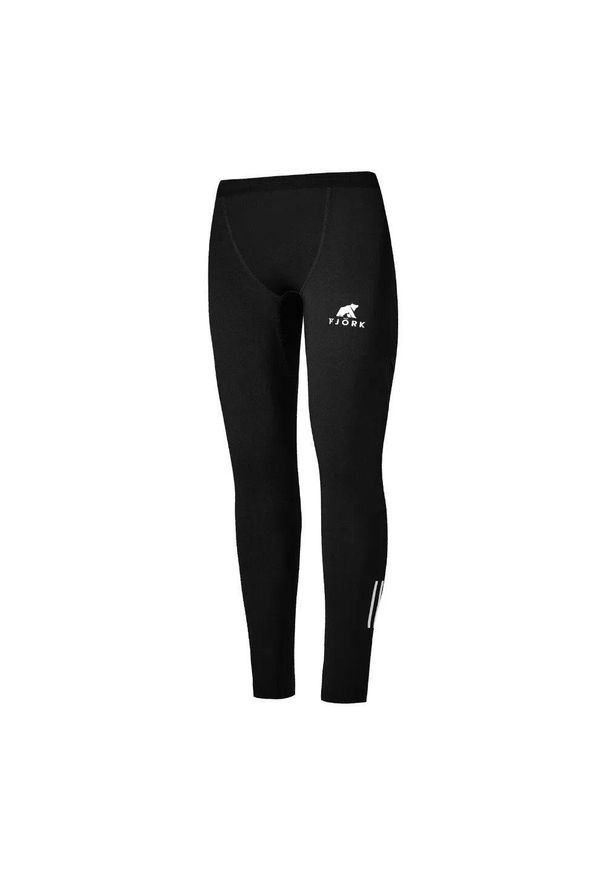 FJORK MERINO - Damskie legginsy do biegania. Kolor: czarny. Materiał: poliester, elastan