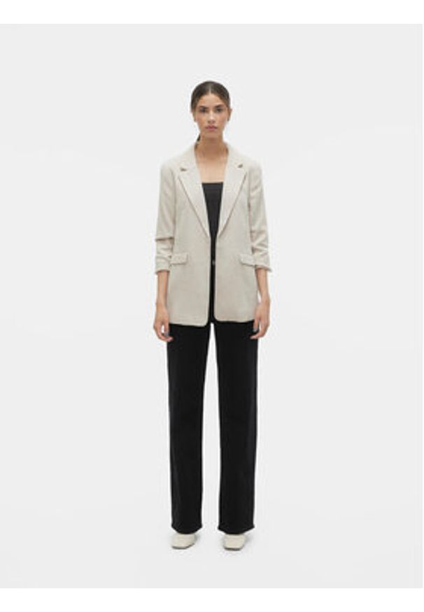 Vero Moda Marynarka Frida 10306404 Szary Regular Fit. Kolor: szary. Materiał: wiskoza, syntetyk