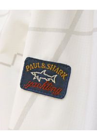 PAUL & SHARK - Biała kurtka z nadrukiem i kapturem. Kolor: biały. Materiał: materiał. Wzór: nadruk #4