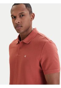 Calvin Klein Jeans Polo LV040EM269 Brązowy Regular Fit. Typ kołnierza: polo. Kolor: brązowy. Materiał: bawełna #3