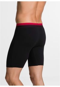 bonprix - Długie bokserki o dopasowanym kroju z bawełną (2 pary). Kolor: czarny. Materiał: bawełna. Długość: długie. Wzór: paski #2