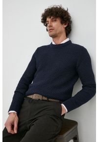 Selected Homme sweter bawełniany męski kolor granatowy. Okazja: na co dzień. Kolor: niebieski. Materiał: bawełna. Długość rękawa: długi rękaw. Długość: długie. Styl: casual #1