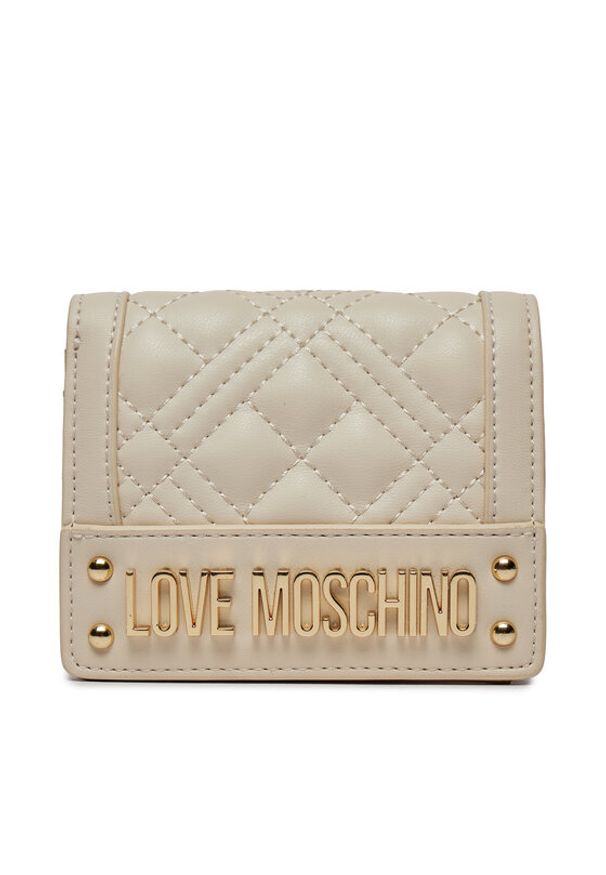 Love Moschino - LOVE MOSCHINO Mały Portfel Damski JC5601PP1ILA0110 Beżowy. Kolor: beżowy. Materiał: skóra
